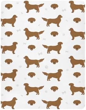 KICPOAY Golden Retriever Crib Sheets Stretchy Playard Sheets for Baby Toddler