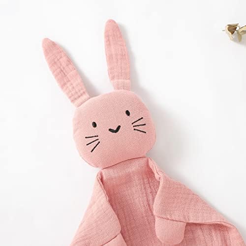 Organic Cotton Bunny Lovey Blanket for Newborn Babies