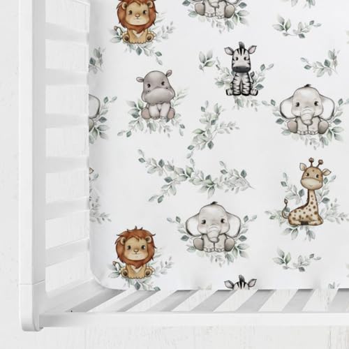 Hwmmbh Baby Jungle Safari Crib Sheet Set