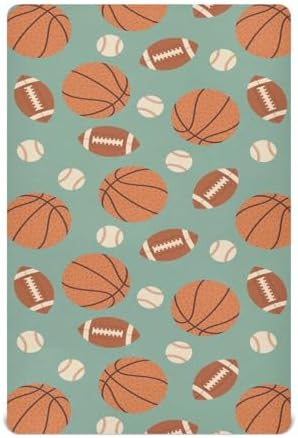 KICPOAY Ball Retro Crib Sheets Stretchy Playard Sheets for Baby