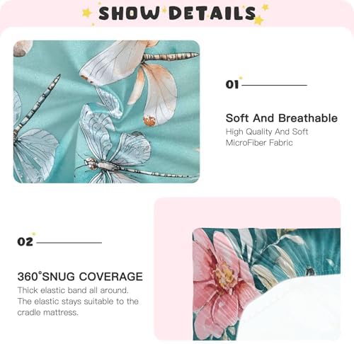 Qilmy Dragonflies Fitted Crib Sheet for Baby