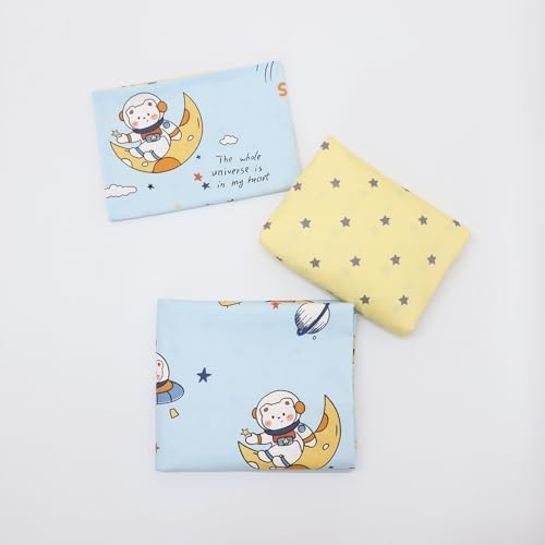 100 Cotton Crib Bedding Set Blue 3 Pcs for Baby Boys Girls