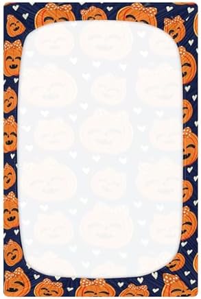Qilmy Halloween Pumpkins Crib Sheet for Baby 1