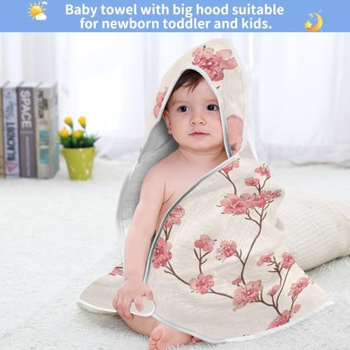 PaChyLuu Small Flowers Baby Hooded Towel 35x35 Inch