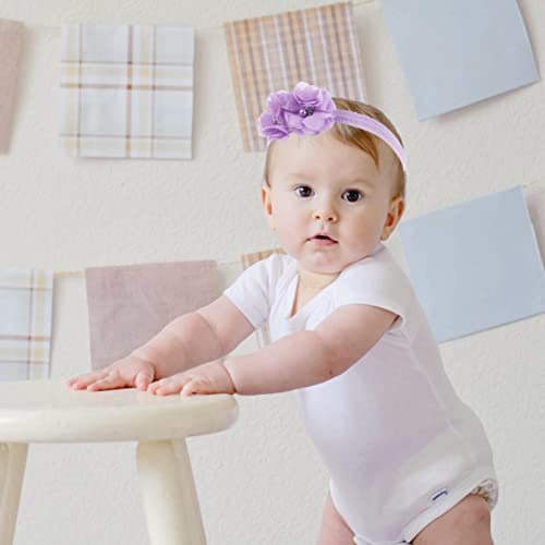 DECHOUS 6Pcs Flower Headbands for Baby Hair Ties