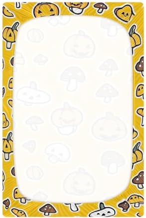 Qilmy Halloween Pumpkin Crib Sheet Soft Breathable for Baby Beds