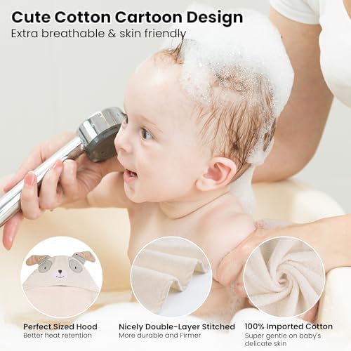 Mooreeke 2 Pack Baby Hooded Towels with Animal Design