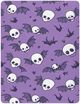 Qilmy Bats and Skulls Crib Sheet Soft Breathable Fitted Sheet for Baby