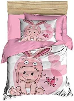OZINCI 100 Cotton Baby Bed Set with Bee and Baby Themed Crib Bedding