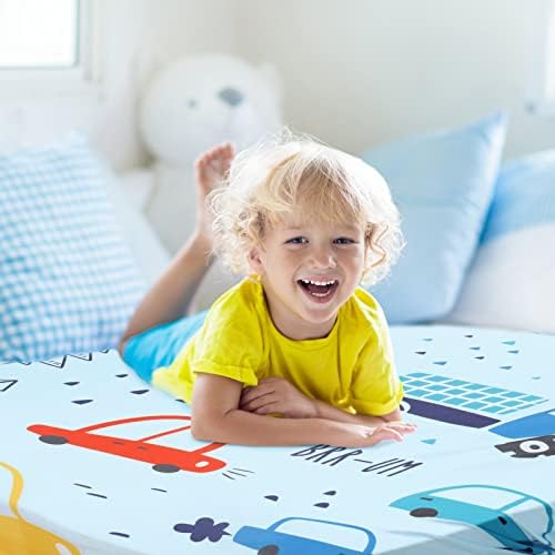 Mixweer 4 Pcs Toddler Crib Fitted Sheets Nap Pad Covers