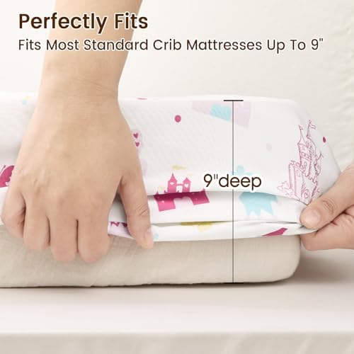 PHF 2 Pack Crib Sheets with 9in Deep Pocket