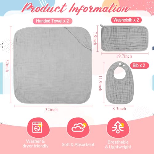 6 Pcs Hahafelt Baby Bath Towels Set