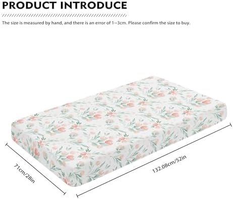Floral Pattern Fitted Crib Sheet for Baby Mattress 28x52