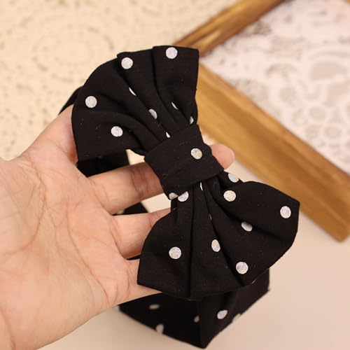 Kenjudess Stretchy Baby Girls Headband with Polka Dots