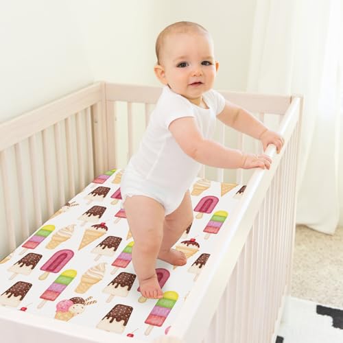 KASTLEE Funny Ice Cream and Popsicles Crib Sheet