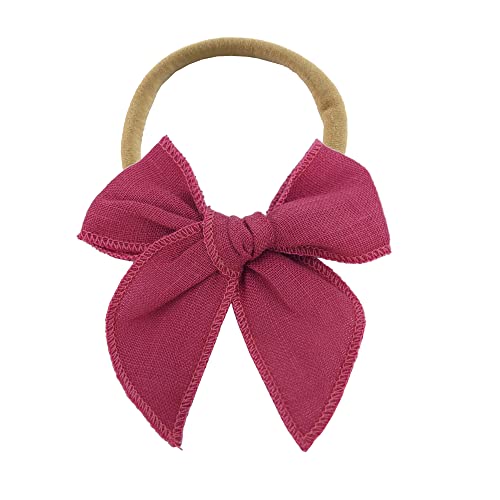 Sugarmelon Linen Bow Headband for Baby Newborn Infant Toddler