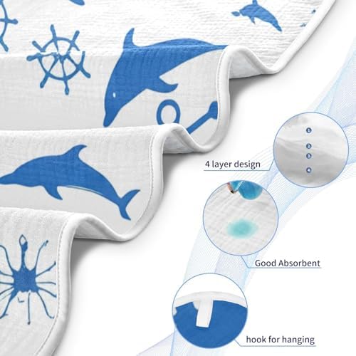 Bulletgxll Blue Sea Animals Hooded Towel