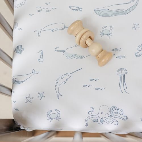 Pehr Crib Sheet - Life Aquatic Breathable Organic Cotton