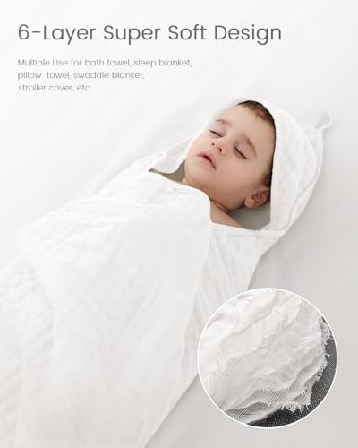 FAVERDIIY Newborn Hooded Towels 2 Pack