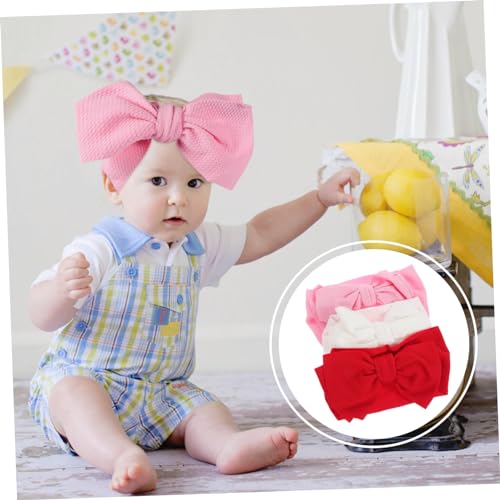 Kisangel Adjustable Bow Headbands 3 Pack for Baby Girls