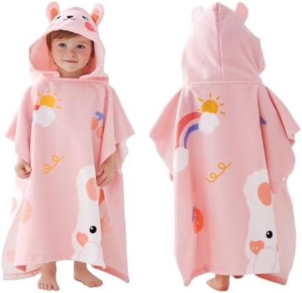 usbettas Kids Beach Towels - Bunny Hooded Bath Wrap 29x27 Inch