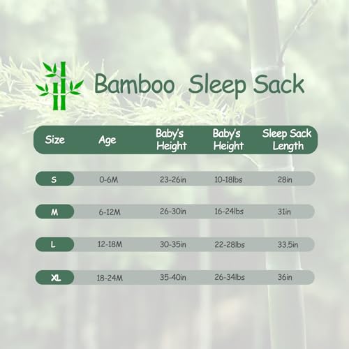 Viforu Rayon Bamboo Sleep Sack 2-Pack 0-6 Months