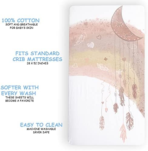 JumpOff Jo Fitted Crib Sheet - Rainbow Dream Catcher
