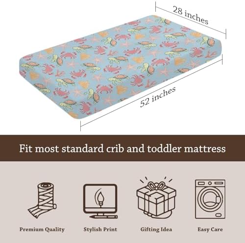 Cute Ocean Animals Crib Sheets for Boys Girls