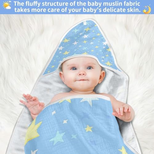 BOESI Doodle Colorful Stars Baby Bath Towel