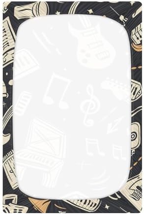 Rock Music Retro Crib Sheets for Kids Fitted Baby Sheets