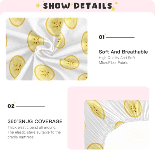 Tropical Banana Slices Crib Sheets Playard Sheets for Baby Toddler