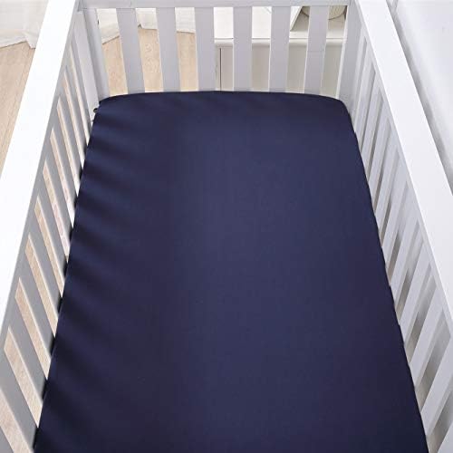 Belsden 3 Pack Crib Sheets Set White Star Navy Star