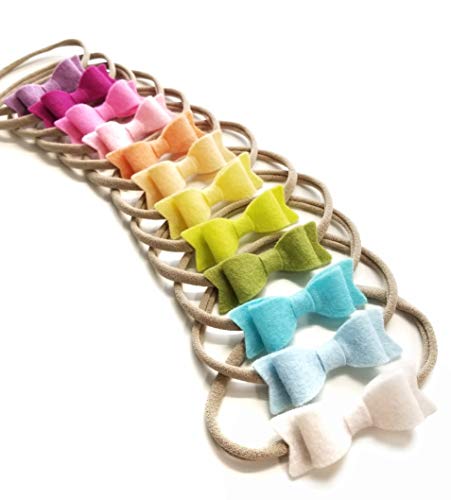 Vanaguelite Pastel Rainbow Mini Bows for Newborns