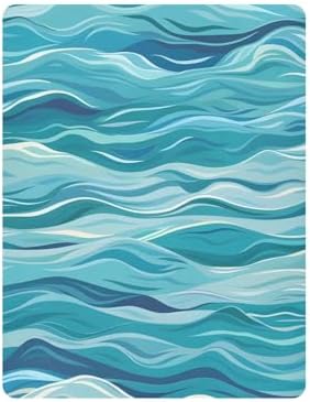 ALAZA Sea Wave Crib Sheets for Girls and Boys