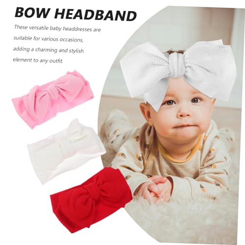 Kisangel Adjustable Bow Headbands 3 Pack for Baby Girls