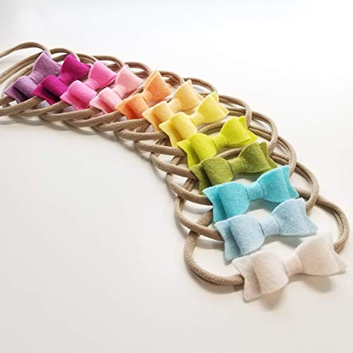 Vanaguelite Pastel Rainbow Mini Bows for Newborns