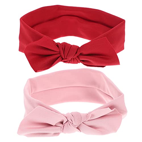 VICASKY Baby Girls Headbands Bows 2 Pack Comfortable Big Bow Headbands