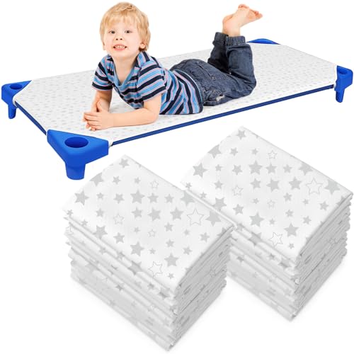 Peryiter 6 Pcs Crib Sheets with Star Pattern and Elastic Loops