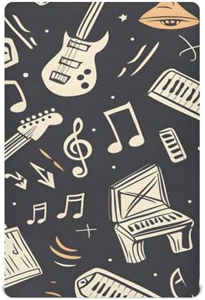 Rock Music Retro Crib Sheets for Kids Fitted Baby Sheets