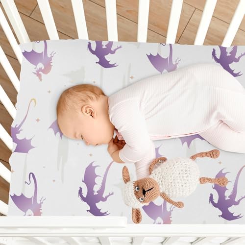 Flying Dragons Castles Star Crib Sheet for Baby Toddler