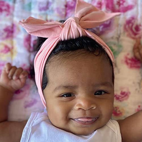 HonestBaby Girls Organic Cotton Knotted Headbands 10-Pack Rainbow