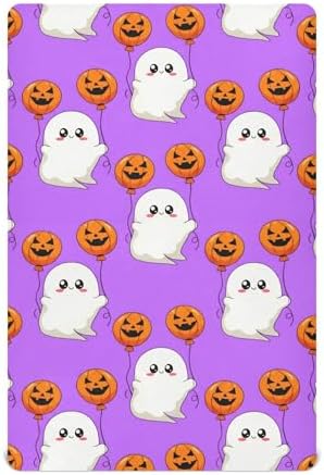 Qilmy Halloween Ghosts Fitted Crib Sheet Soft Breathable