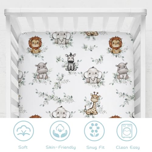 Hwmmbh Baby Jungle Safari Crib Sheet Set
