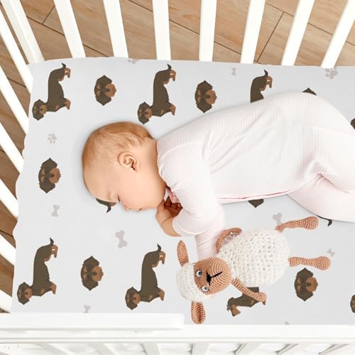 KICPOAY Dachshund Wire Hare Crib Sheet for Baby Toddler