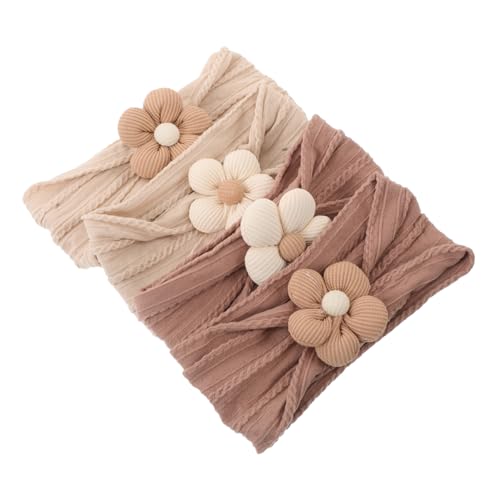 VICASKY 4Pcs Soft Flower Headbands for Newborns and Babies