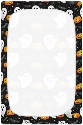 Qilmy Halloween Ghosts Fitted Crib Sheet Soft Breathable 1