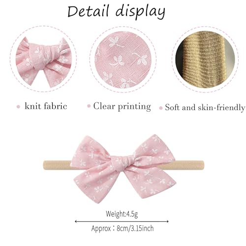 10pcs Soft Nylon Baby Bow Headbands Handmade for Newborns and Toddlers