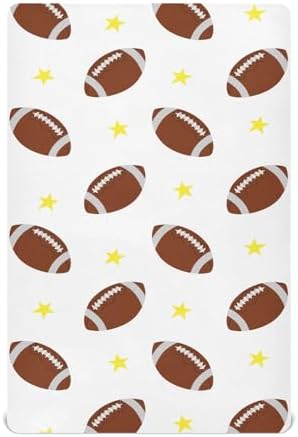 KICPOAY Rugby Balls Stars Crib Sheets Set