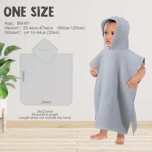 3 Pcs Hooded Poncho Towels for Kids