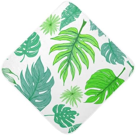 BOESI Doodle Leaves Baby Bath Towel 35x35 Inches